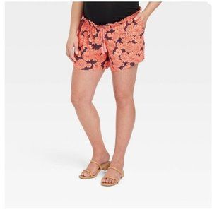 Isabel Maternity by Ingrid + Isabel Floral Rayon Maternity Shorts Size Small NWT